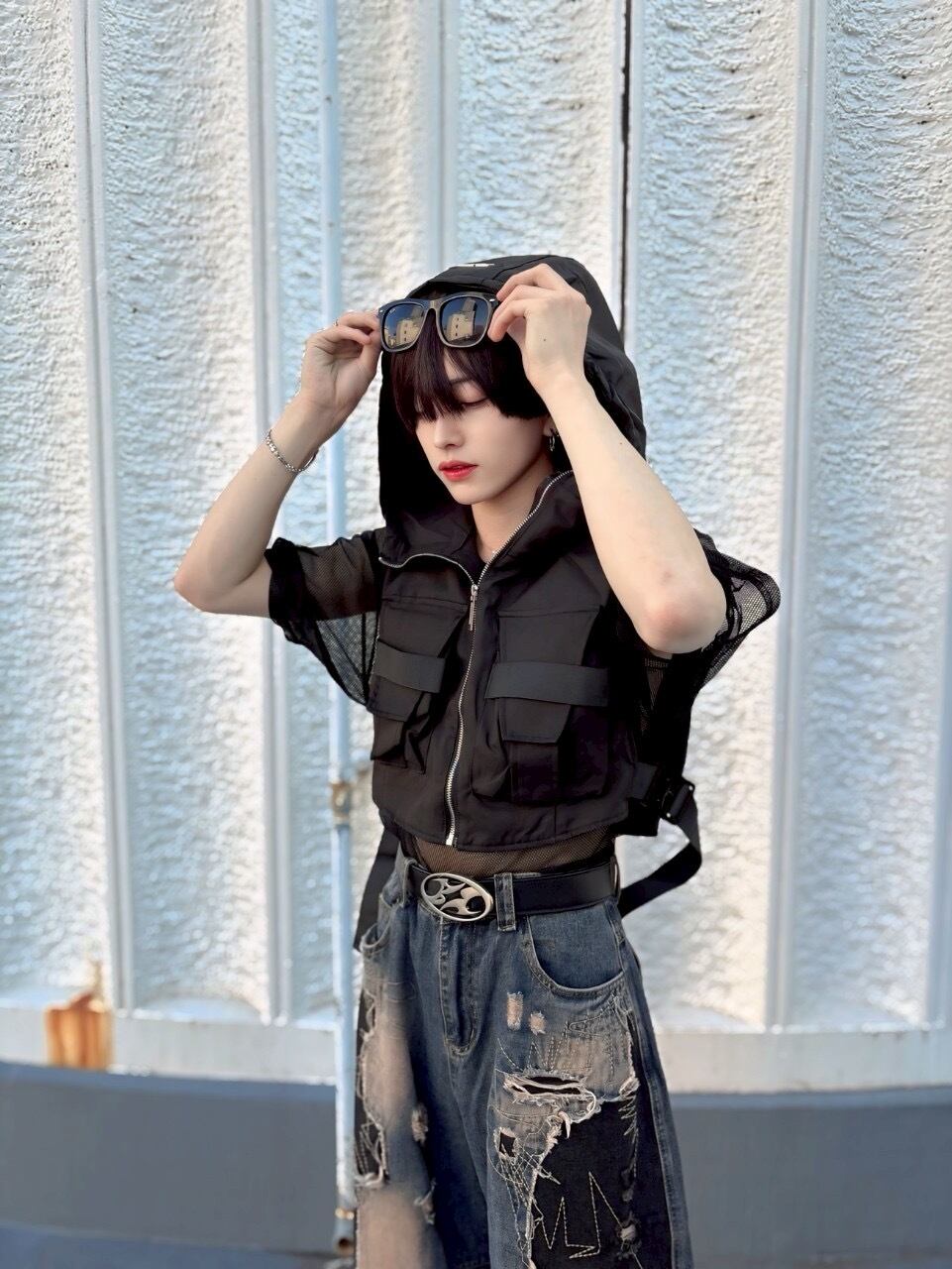 ショートスリーブジャケット Y2K グランジ | 韓国系ユニセックスTHICC