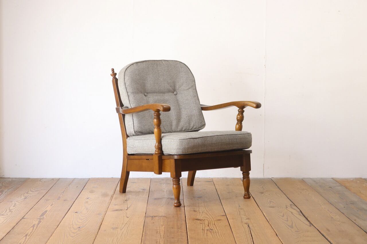 飛騨産業 キツツキ 穂高 オーク材 アーム 1Pソファ 1人掛け ラウンジ