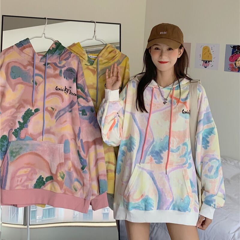 セーター レディースルーズスプリングレッドスタイルフードトップス ストリート 春物 YY-ファッション25970426892