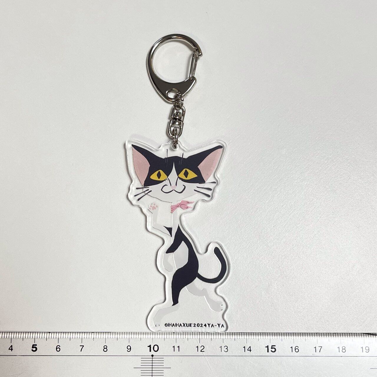 猫のアクリルキーホルダー 全6種類 やあやあ ハチワレ 黒 ミケ 白 茶