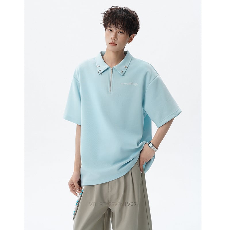 ♥存在感ある襟ポロシャツ！【V37シリーズ】☆POLOシャツ☆ 4color