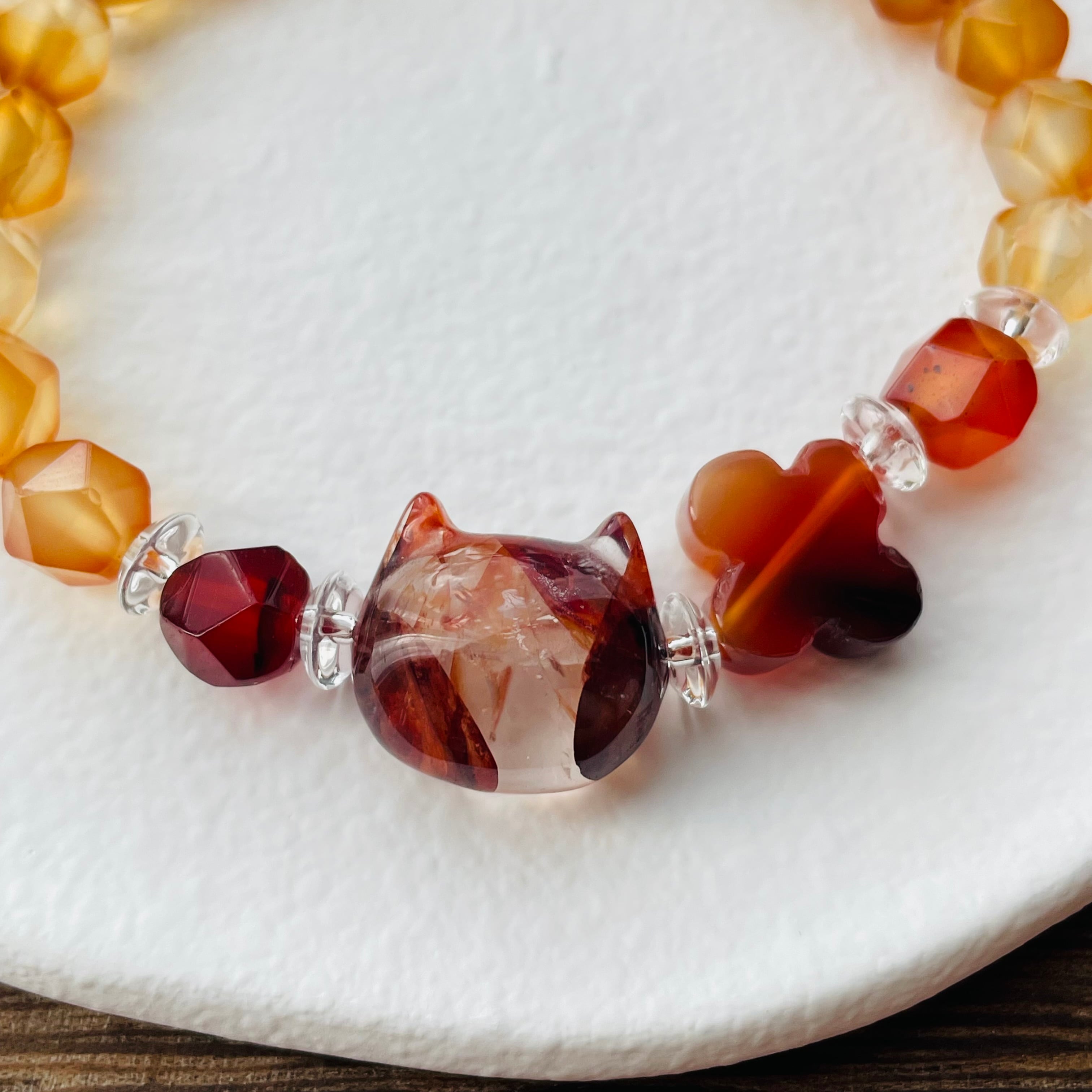 41226-⑲猫×パワーストーン|ブレスレット|潜在能力開花| 猫雑貨 猫モチーフ 猫グッズ アクセサリー 天然石 プレゼント ギフト レディース