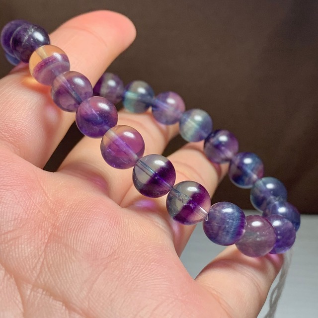 17.透明度高☆美グラデーションフローライト・ブレスレット