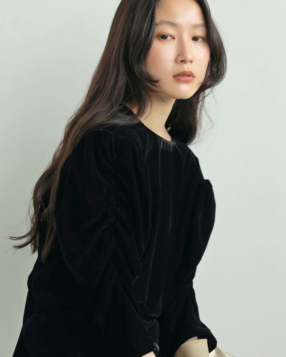 anuke 】Velour Gather Blouse | valance 福井｜レディース セレクト