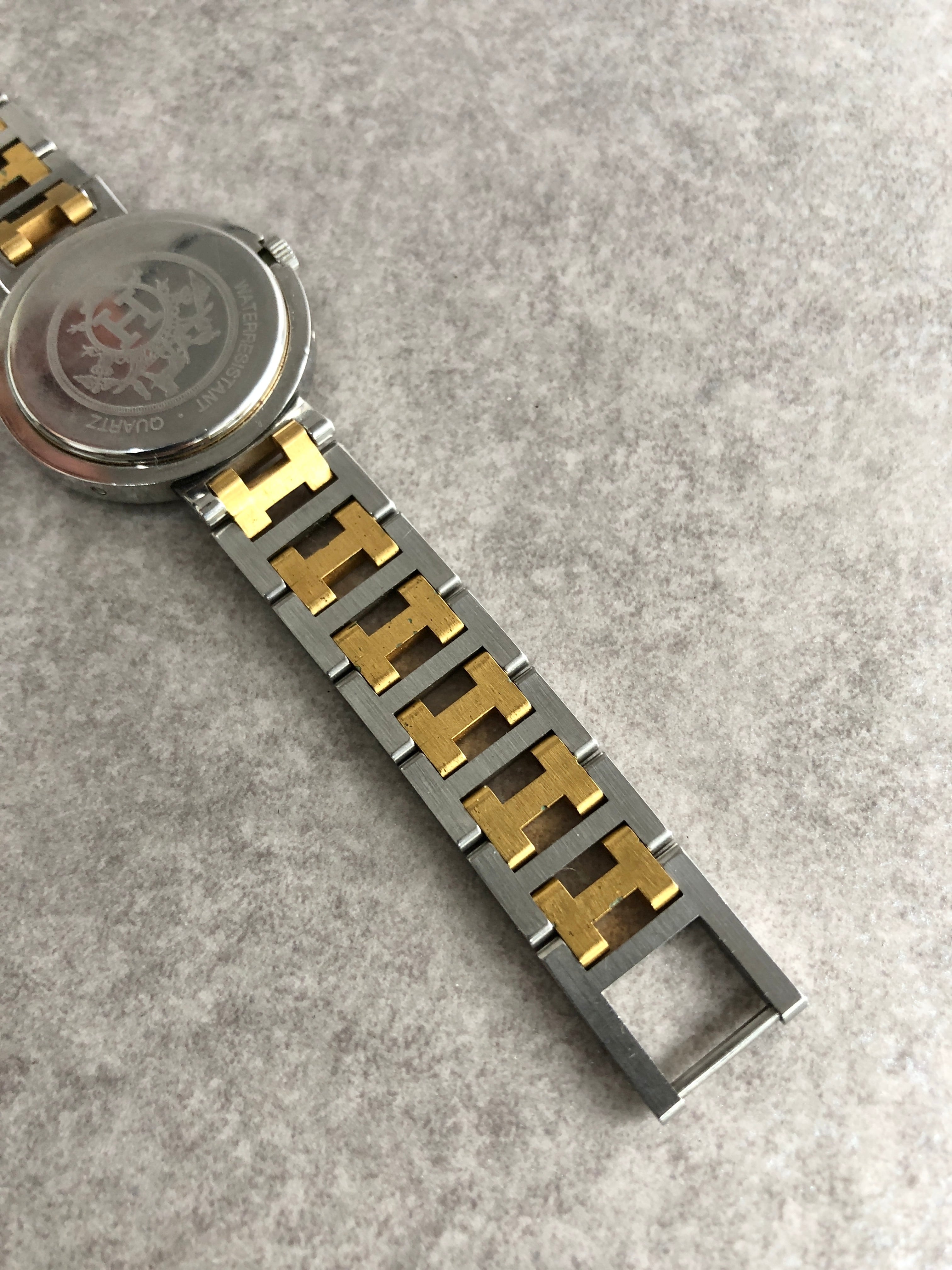 HERMES エルメス クリッパー 腕時計 ゴールド×シルバー ステンレス