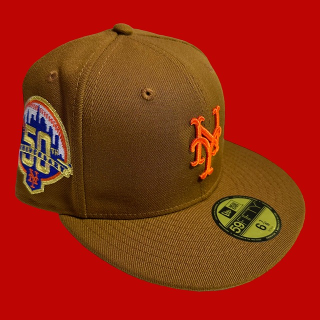 New York Mets 50th Anniversary New Era 59Fifty Fitted / Bourbon (Suede Gray Brim)