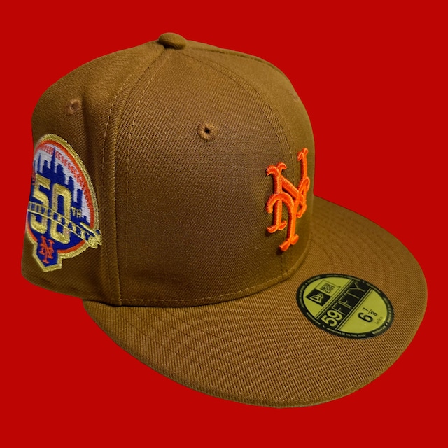 New York Mets 50th Anniversary New Era 59Fifty Fitted / Bourbon (Suede Gray Brim)