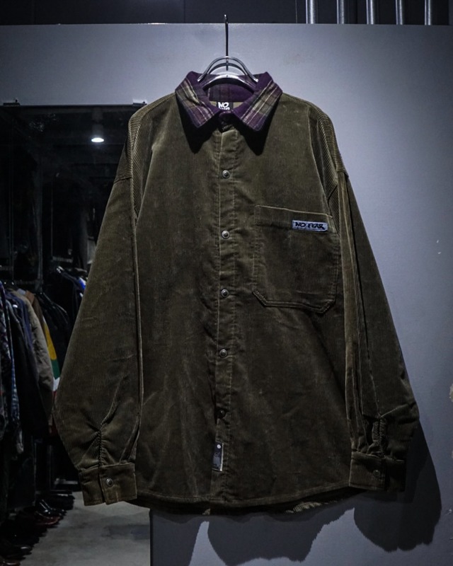 【add (C) vintage】“NO FEAR” Flannel Collar Corduroy Shirt Jacket
