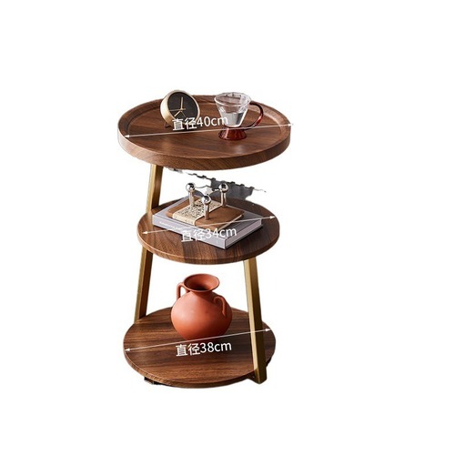 サイドテーブル 丸 おしゃれ ベッドサイドテーブル 木製 棚付き 北欧 コーヒーテーブル ナイトテーブル 40cm 円形 ラウンドテーブル