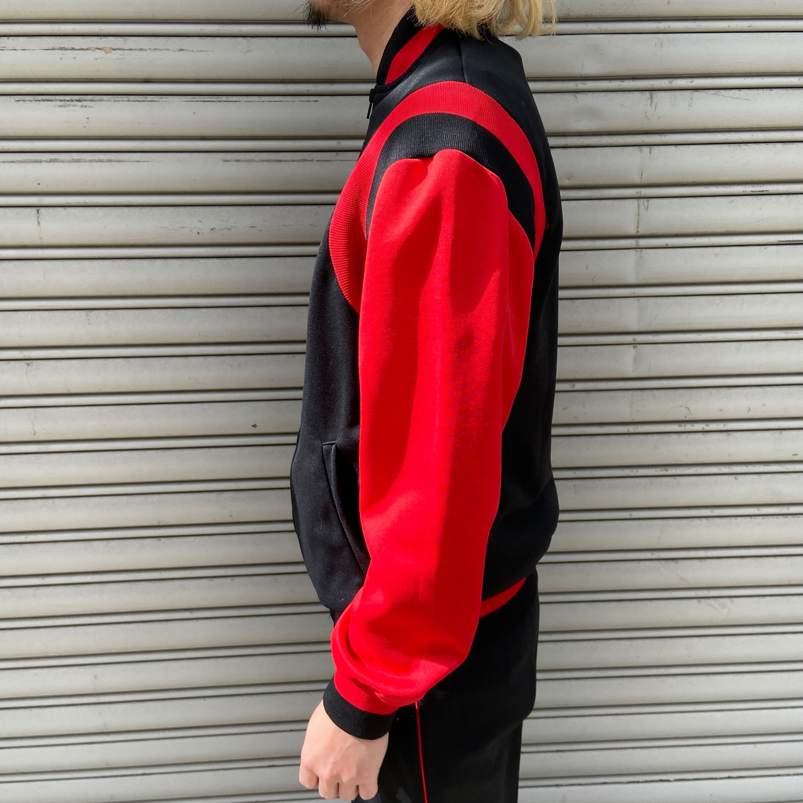 美品 80s adidas ジャージセットアップ トラックジャケット 黒 M
