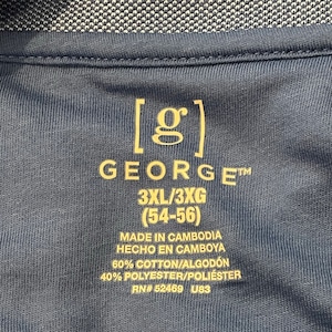 【GEORGE】3XL ビッグサイズ オーバーサイズ ポロシャツ 柄物 総柄 ブルー US古着 アメリカ古着