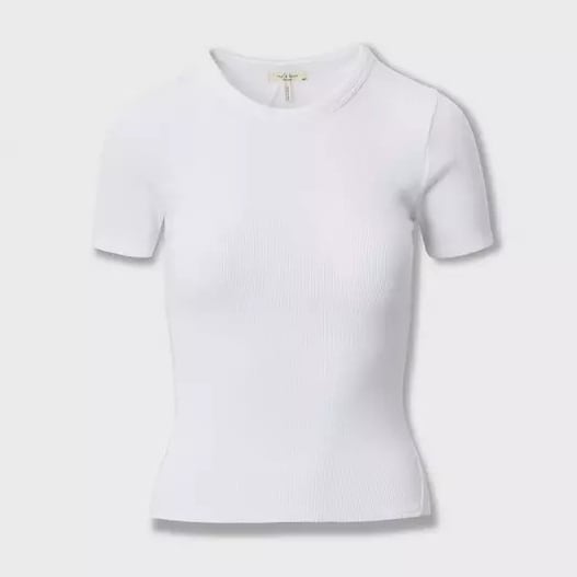 rag&bone ESSENTIAL RIB SS CREW TEE WHITE