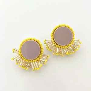 KAYOU   Grey cabochon earrings ピアス