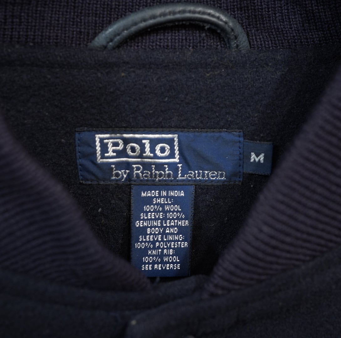 90s ralphlauren 袖レザー スタジャン M/ラルフローレン | 古着屋youth