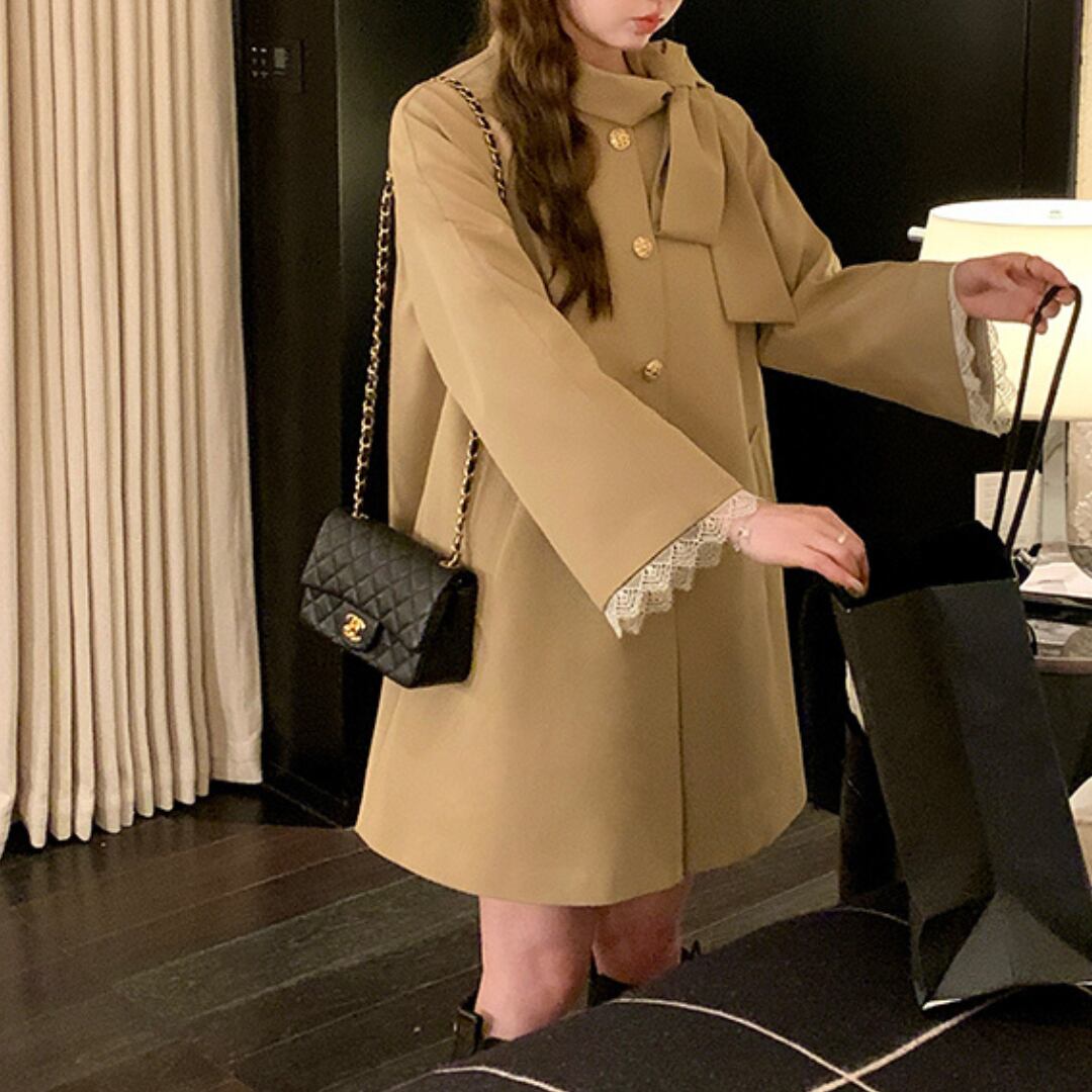 Rose Marie seoir / フラッフィーリボンコート ベージュ O-25-02-19 