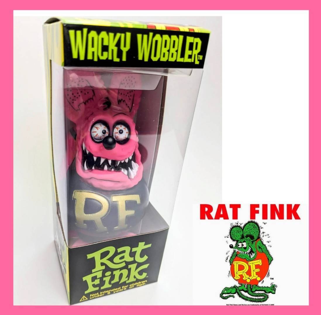 再入荷！【 Rat Fink・ラットフィンク】WACKY WOBBLER / PINK / FUNKO ファンコ / ボビングヘッド〚アメリカン雑貨 アメトイ〛