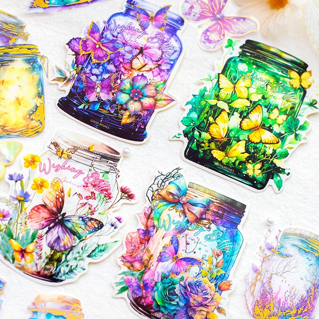 【シール】海外シール コラージュ素材 紙もの 手帳デコ ステッカー｜Wishing Bottle
