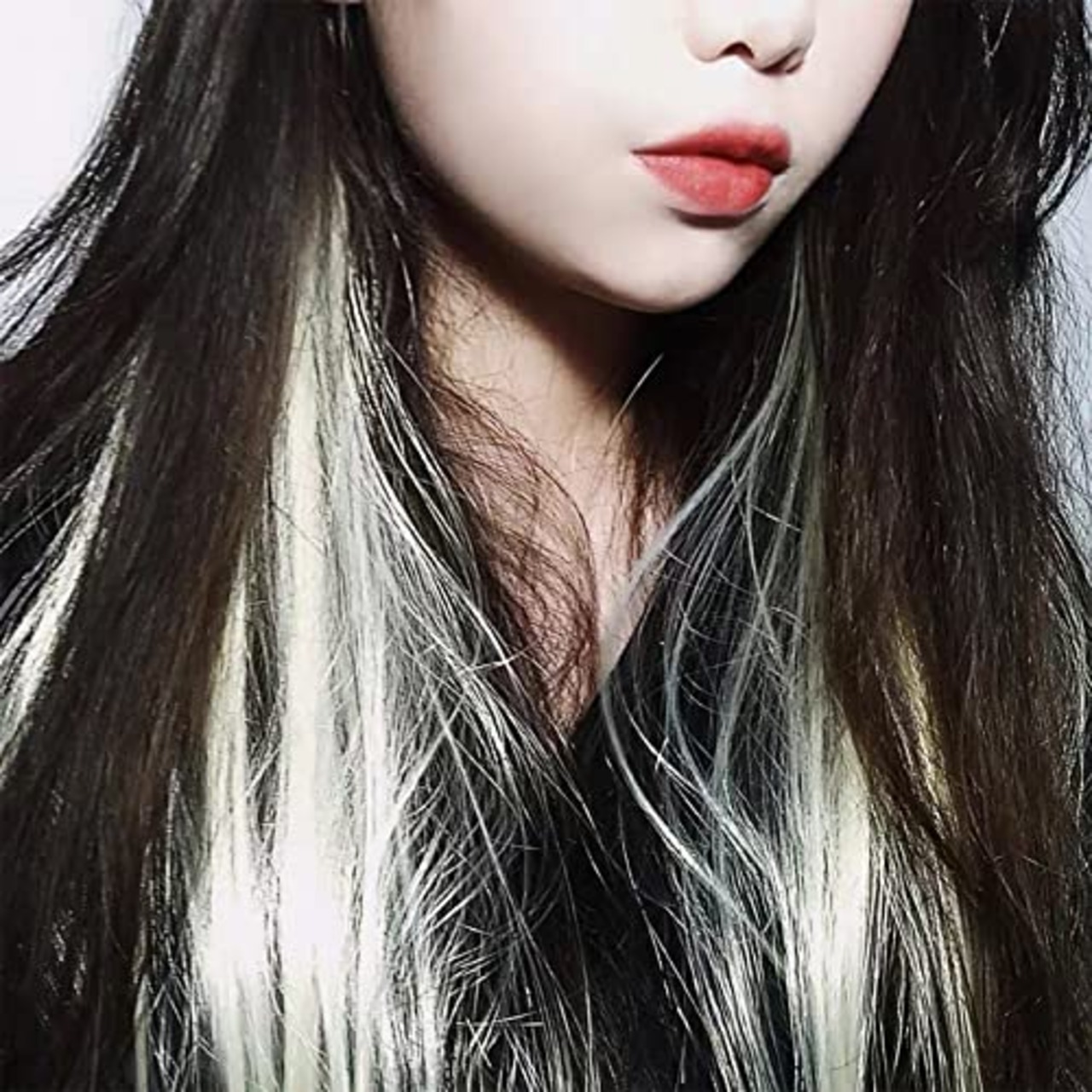 CINECE エクステ カラー 全38色 6本セット・単色・人工毛・55CM ウィッグ インナー ワンタッチ ストレート ロング つけ毛 耐熱 襟足 (グレー)