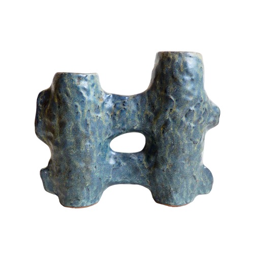 Twin-form abstract ceramic vase