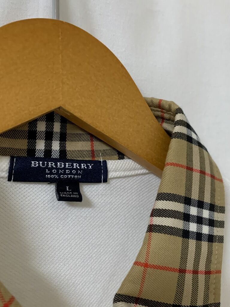 Switched Design Short Sleeve Polo Shirt "BURBERRY　Made in England"