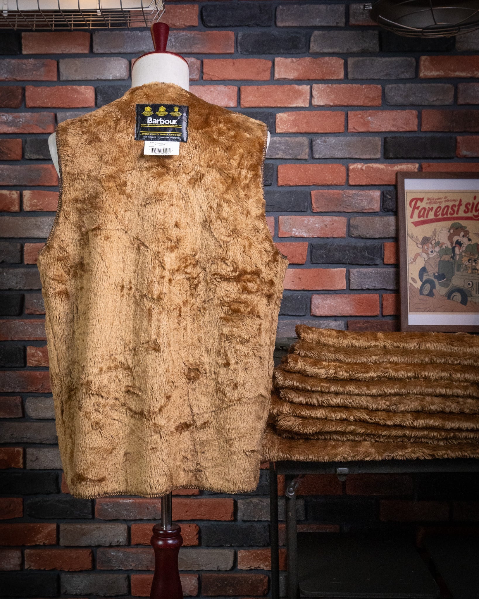 希少モデル 早い者勝ちBarbour ライナー 38 3ワラント　美品 A296】Barbour 3warrant Front Zipper Pile Linner Vest 