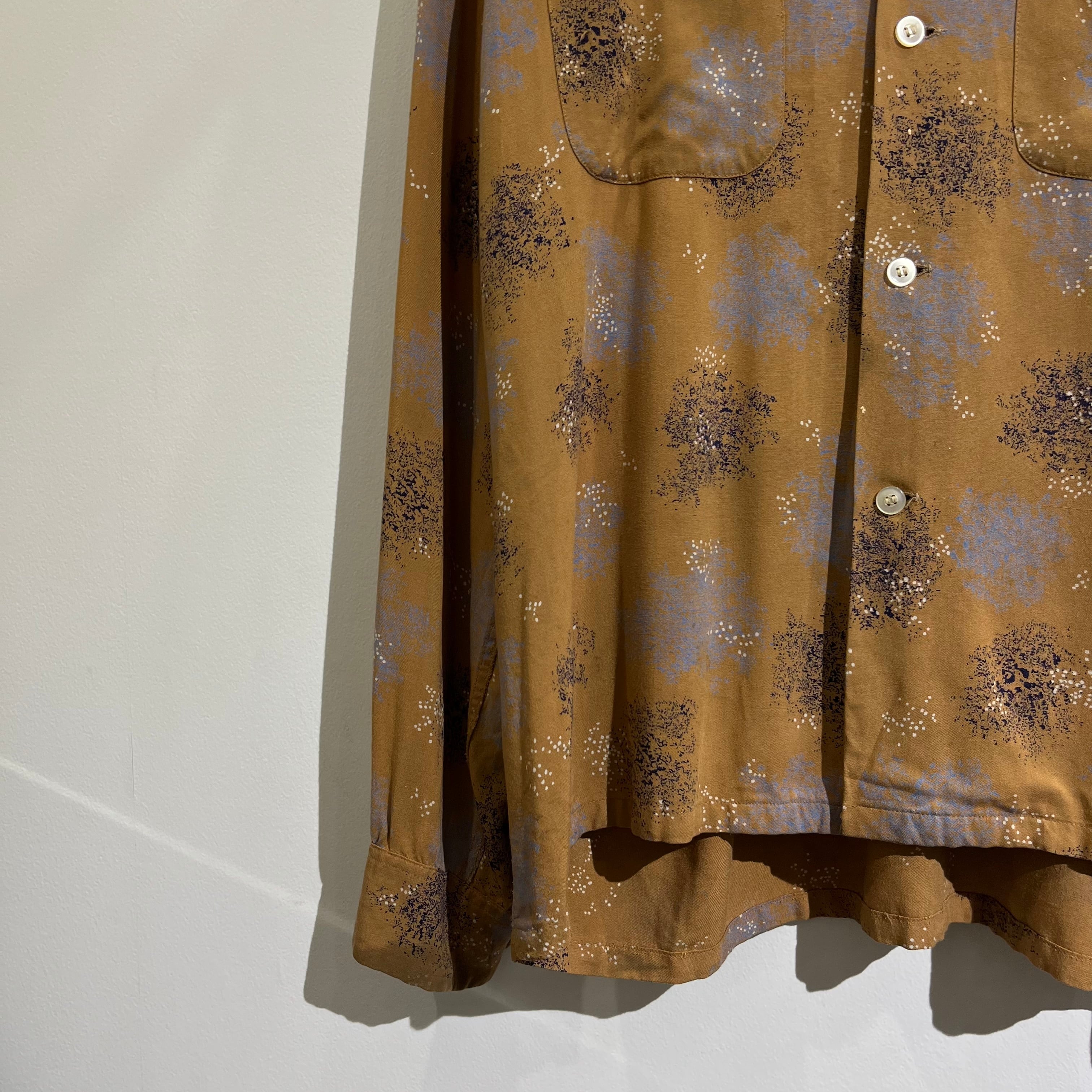 50s Town Craft Rayon Open Collar Shirt 50年代 タウンクラフト
