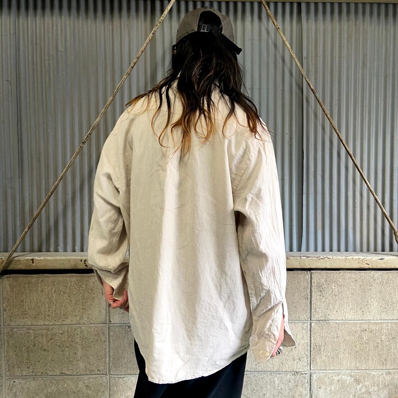 JOS A BANK ボタンダウン長袖リネンシャツ メンズXL 古着 オフ