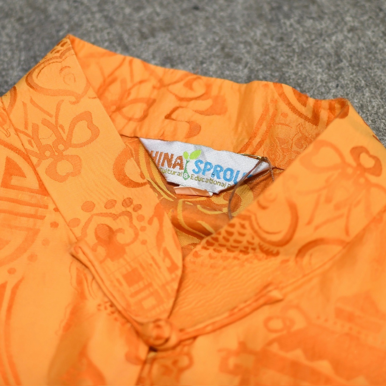 silk×rayon pattern china shirt