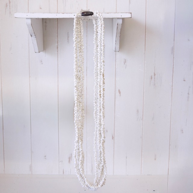 ★ハワイ直輸入★6連 モンゴシェルレイ／ハワイ シェルレイ／モンゴシェル／＜白／ホワイト＞