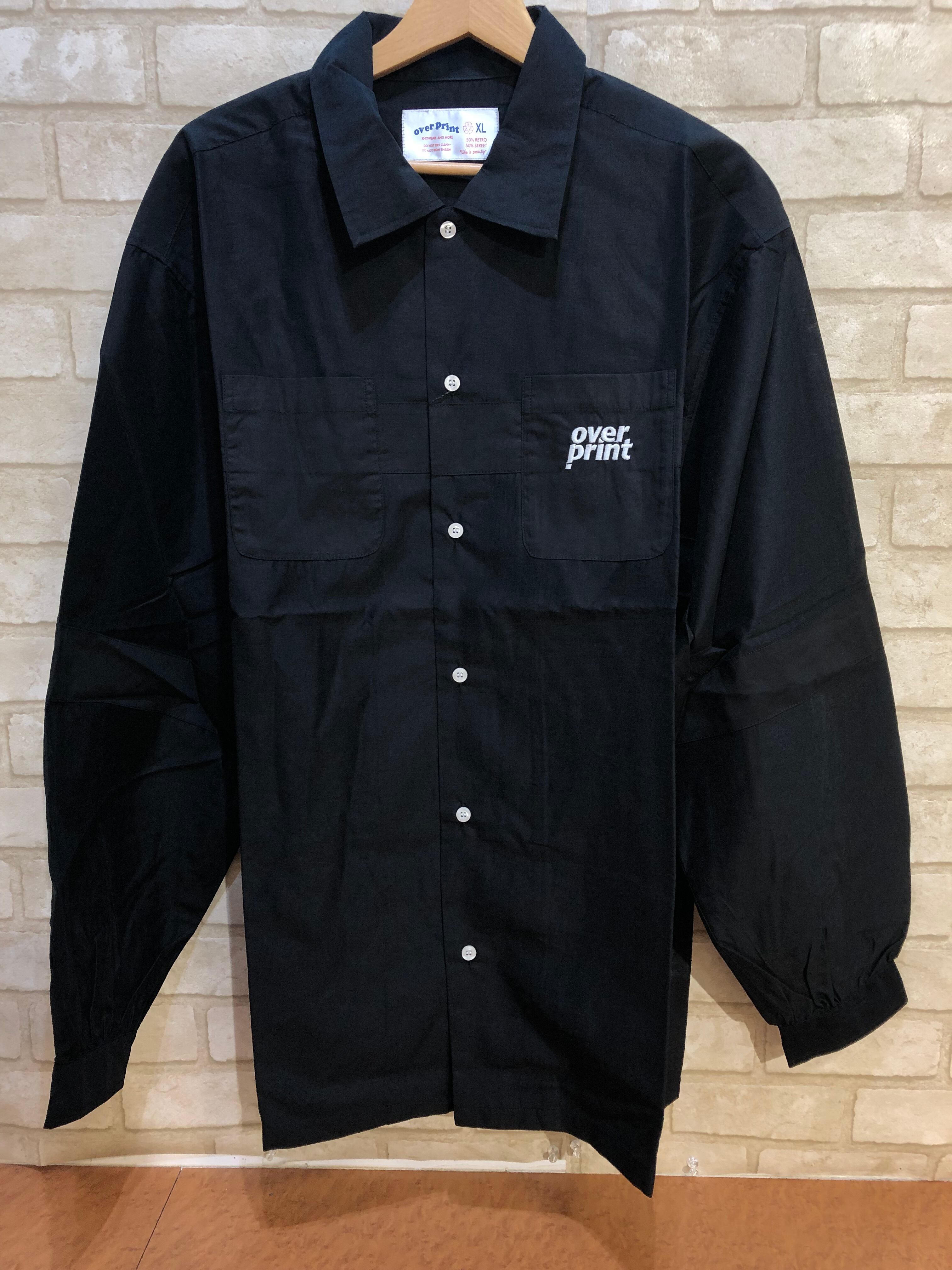未使用 OVER PRINT 長袖サテンシャツ OVER PRINT(オーバープリント 