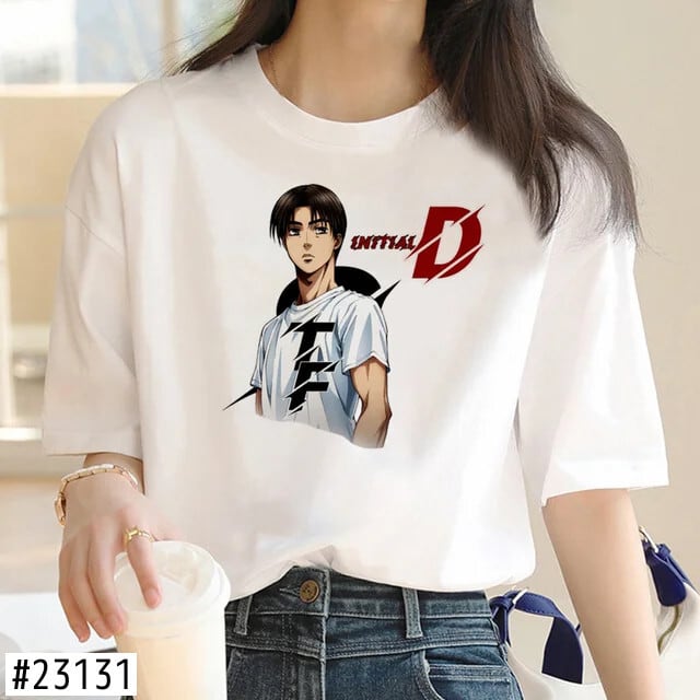 頭文字 d tシャツ女性アニメグラフィックデザイナー tシャツ女性
