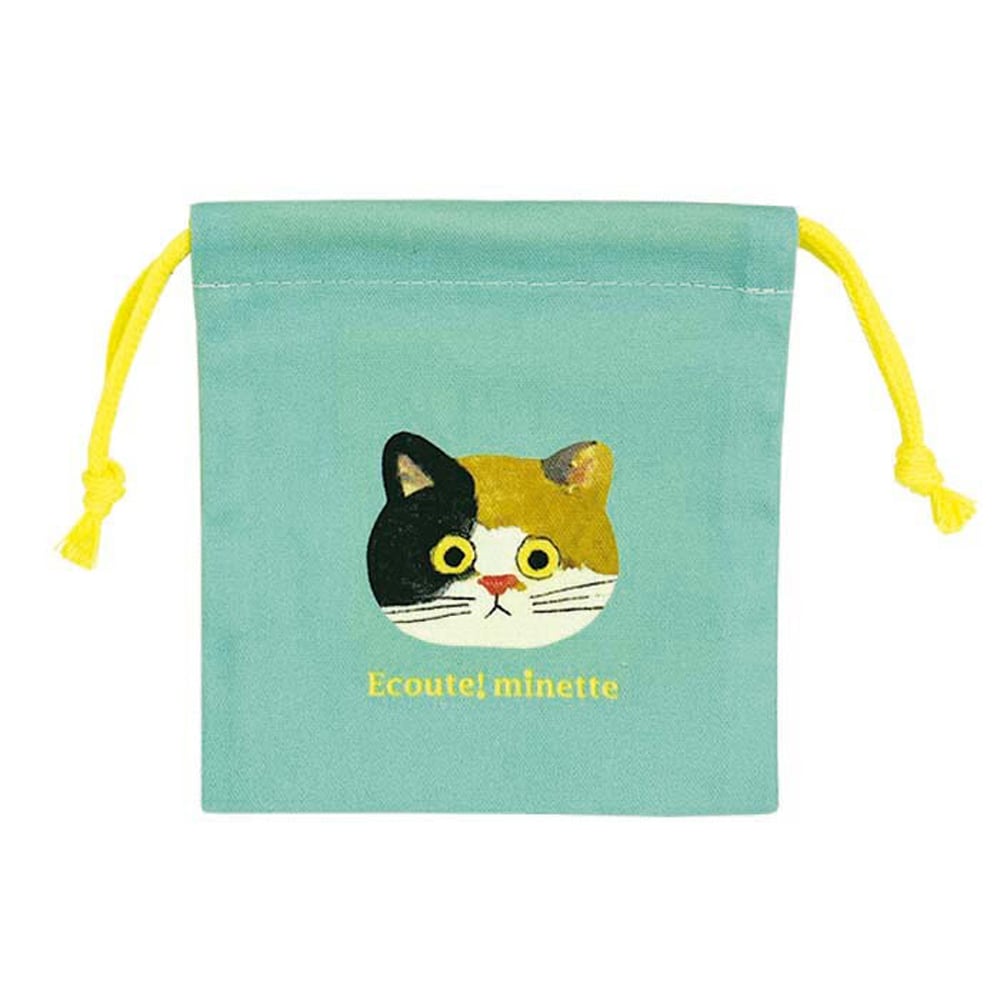 猫巾着袋(エクートミネット巾着)みけ | マスノヤ衣料品店・マスノヤ猫