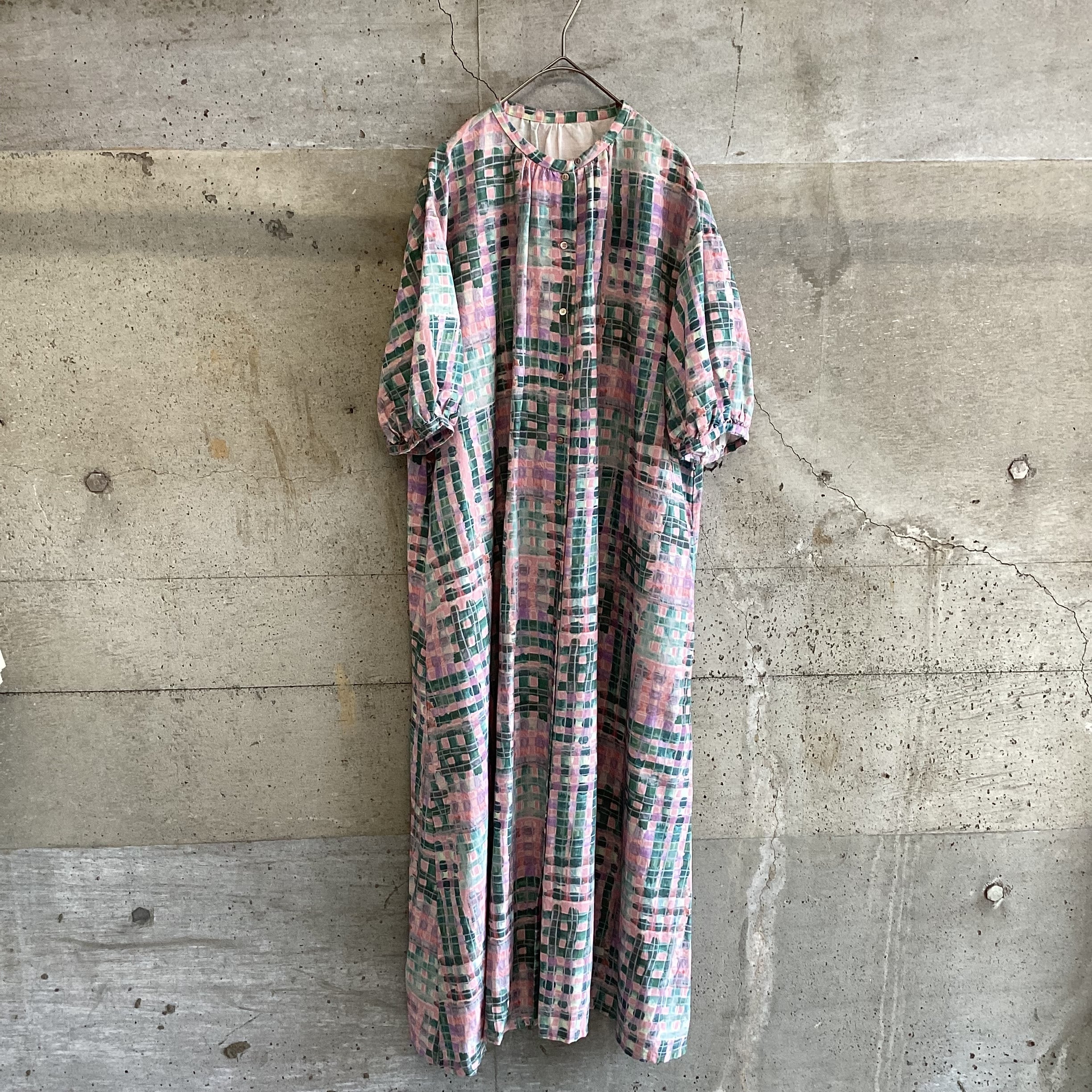 Hand-drawn check dress