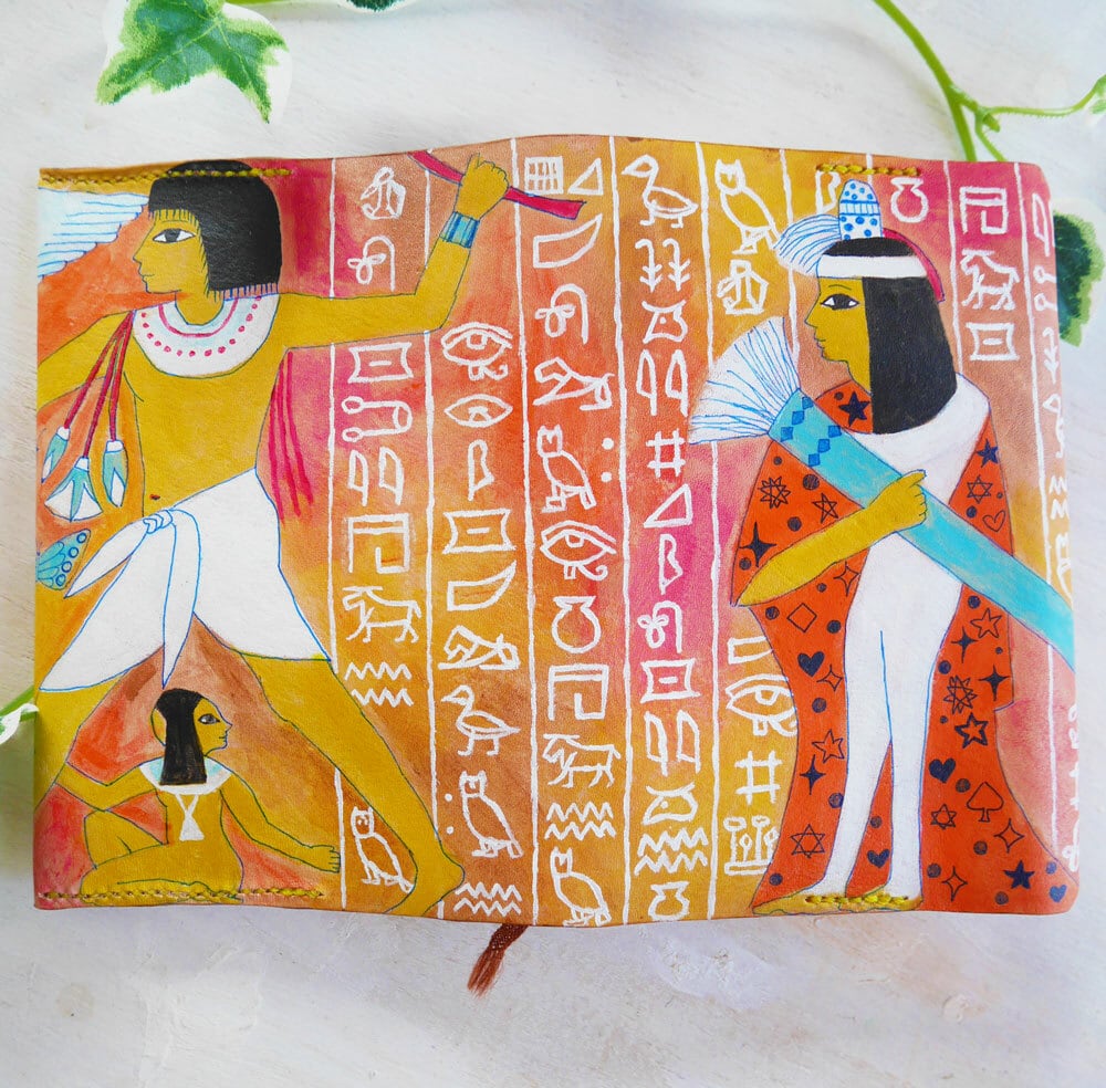 死者の書ヒエログリフ文庫本カバー☆レザーアート陽月瞳☆送料込