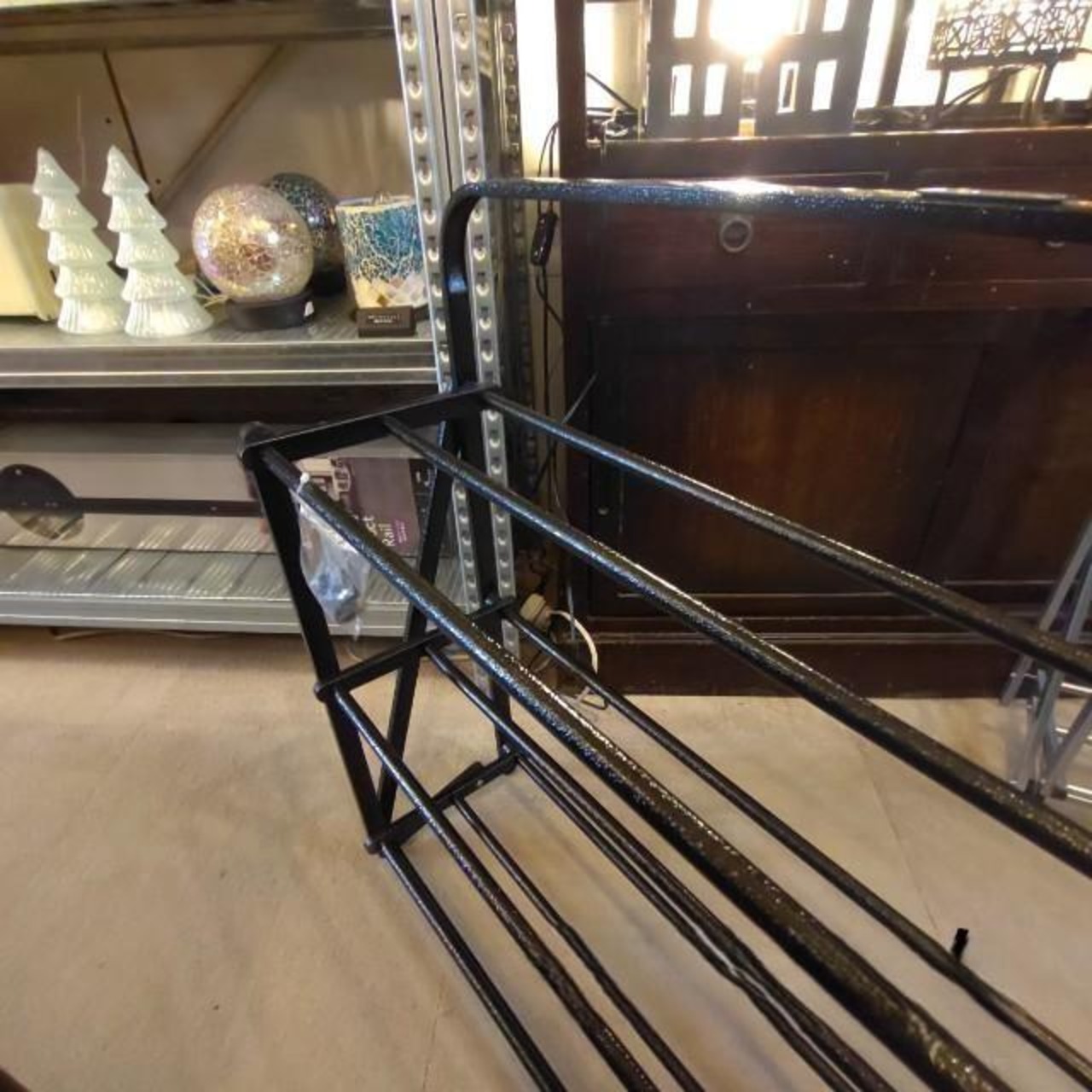 Foldable shoe rack Black POST GENERAL Shoes Interior Display Slippers