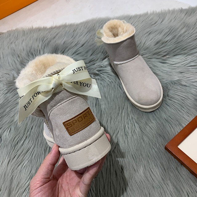 ブーツレディースベルベットウィンタースタンダードリボン 靴 シューズ コットン レトロ 冬物 フェイクシューズ92196021925