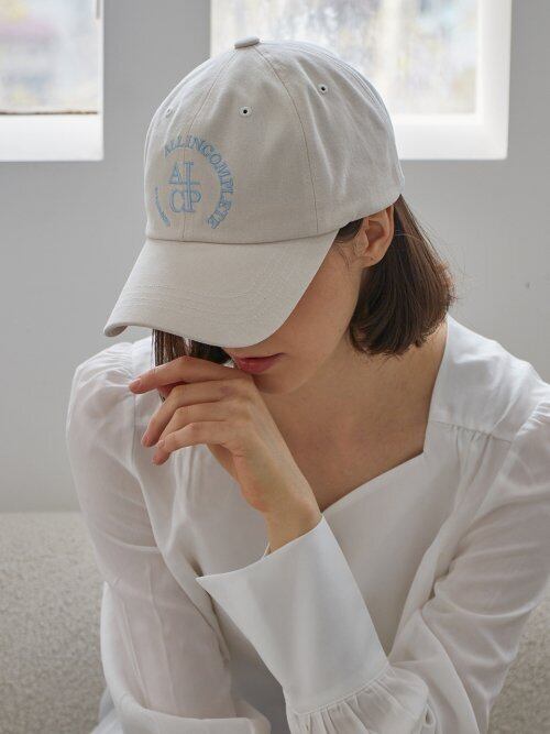 ☆IVE ガウル 着用！！【ALLINCOMPLETE】Round Logo Ball Cap (Cream