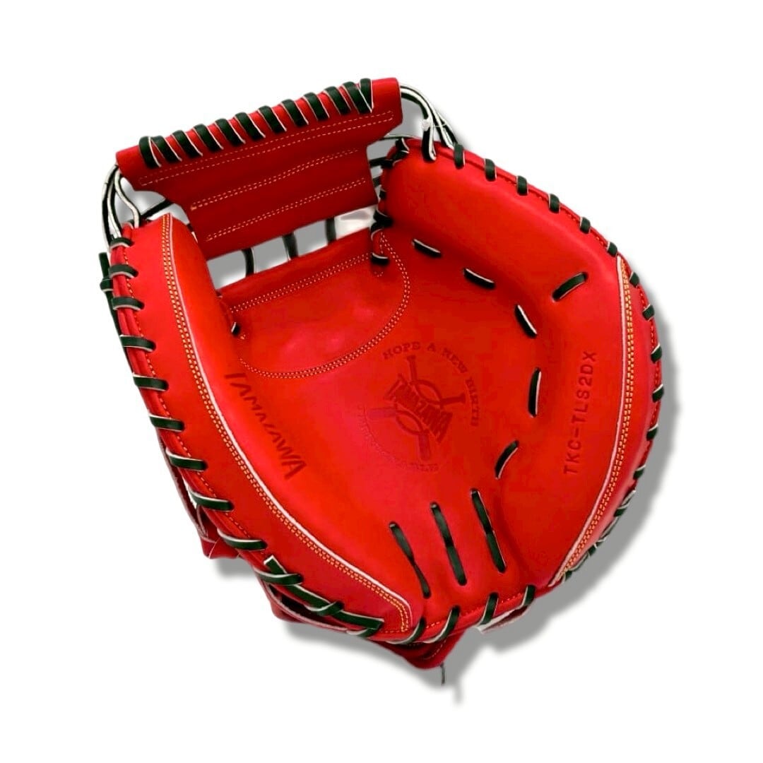 【硬式】玉澤 キャッチャーミット DELUXE TKC-TLS2DX 右投げ(本体:Rオレンジ 紐:ブラック)|タマザワ_04