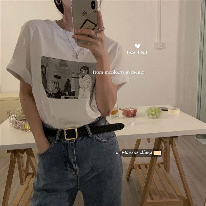 ホワイトTシャツ シャツ レディーススプリングスタイルルーズブラウス 春物 モンロー16336492930