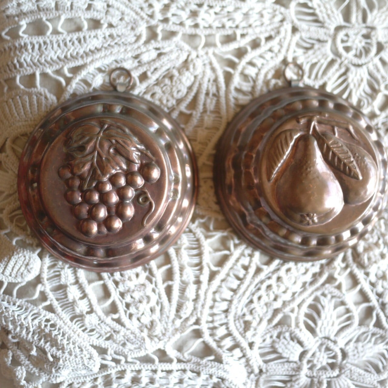 コッパーモールド 菓子型 葡萄・洋梨 フランス