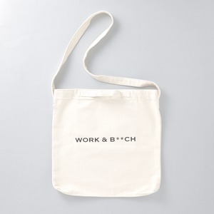 A STORE ROBOT for GIRLIN’  ::: WORK & B**CH :::  キャンバス ショルダーバッグ （WHITE）