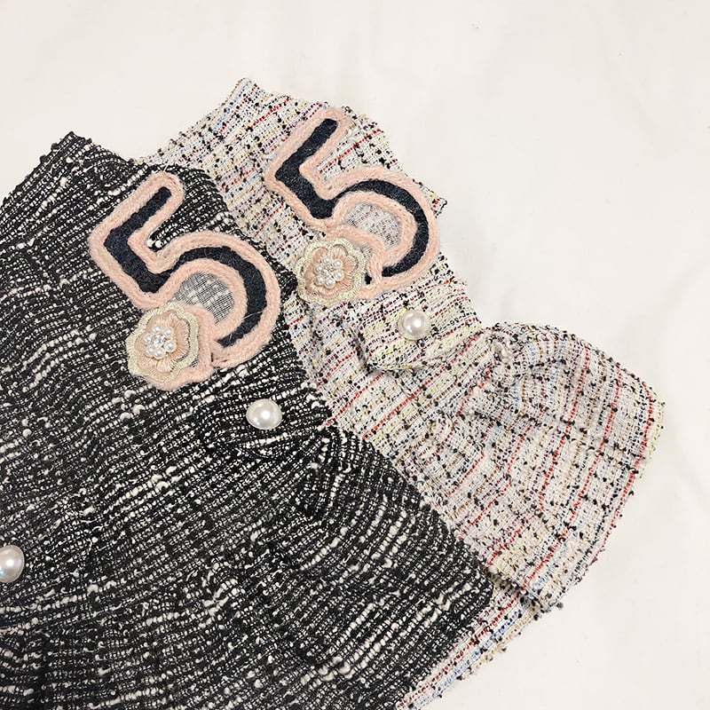 【SALE】No.5 ツイードワンピース  /  犬 服 新作 可愛い 犬服 ドレス ペット洋服 小型犬 中型犬 猫 犬の服 ドッグウェア 