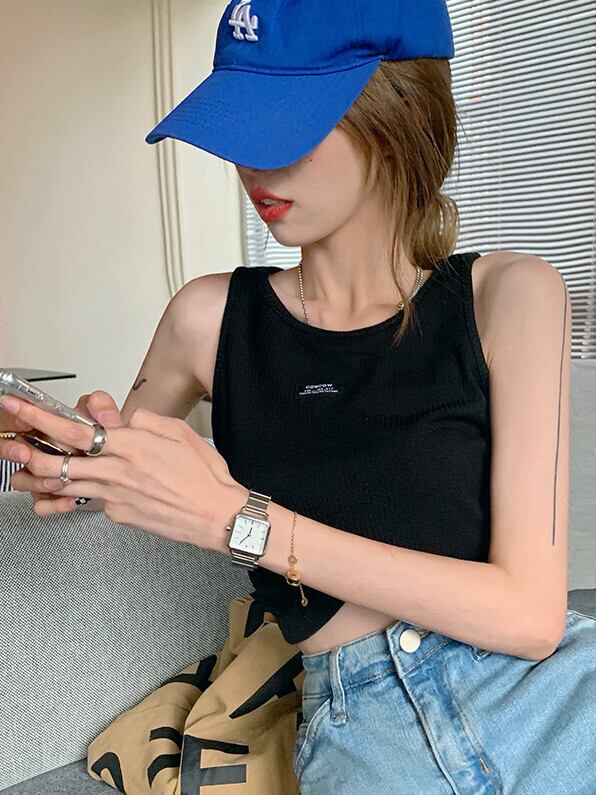 サマー薄手スタイルバックストラップ ショートスリムトップス シャツ 夏物 モンロー85974361547