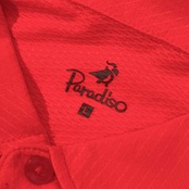 Paradiso パラディーゾ ストレッチ ドライメッシュ 半袖 ポロシャツ L/メンズ ゴルフ 蛍光ピンクレッド系