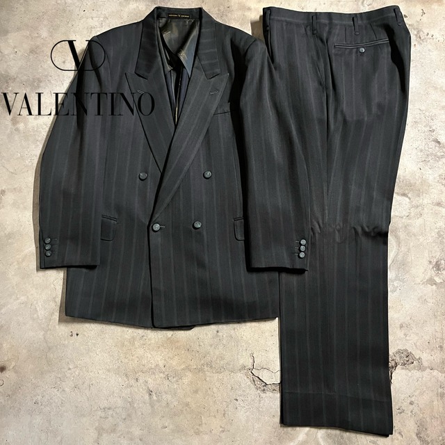 〖VALENTINO〗double wool setup suit/ヴァレンティノ ダブル ウール セットアップ スーツ/msize/#0407/osaka