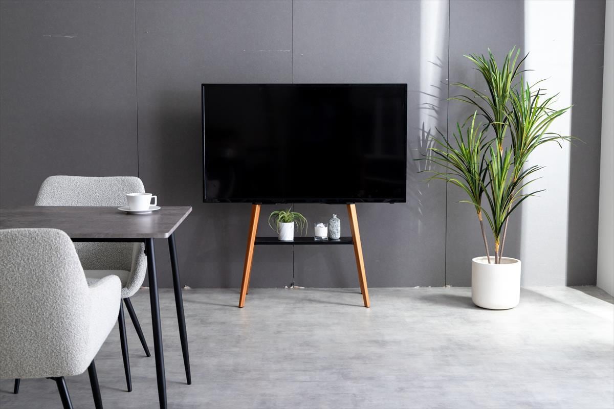 全2色】場所を取らないフォルムと異素材のツートンで作り上げたテレビ