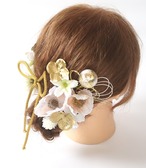 成人式　ウエディング　ゴールド×ホワイト