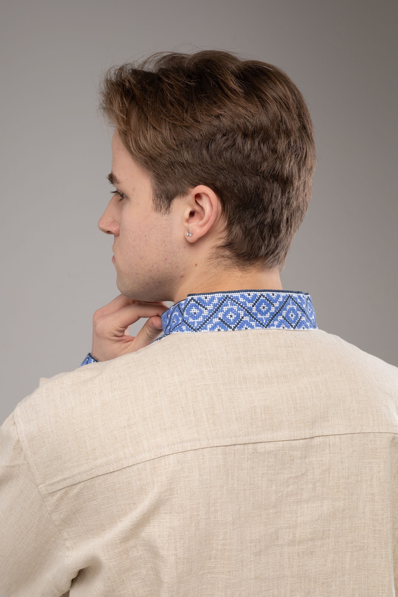 ウクライナ刺繍ヴィシヴァンカ　クロスステッチ手刺繍　XLサイズ　メンズ - 7