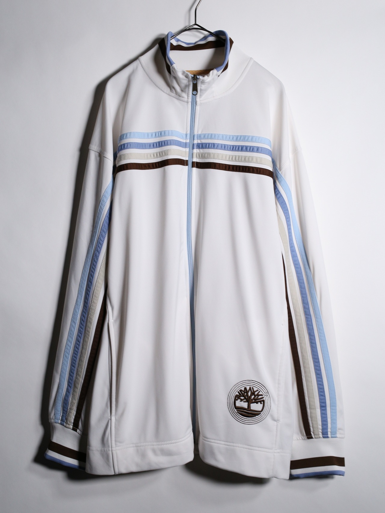 white base 4-line color design over silhouette track jacket - 7