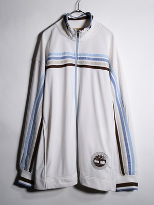 white base 4-line color design over silhouette track jacket